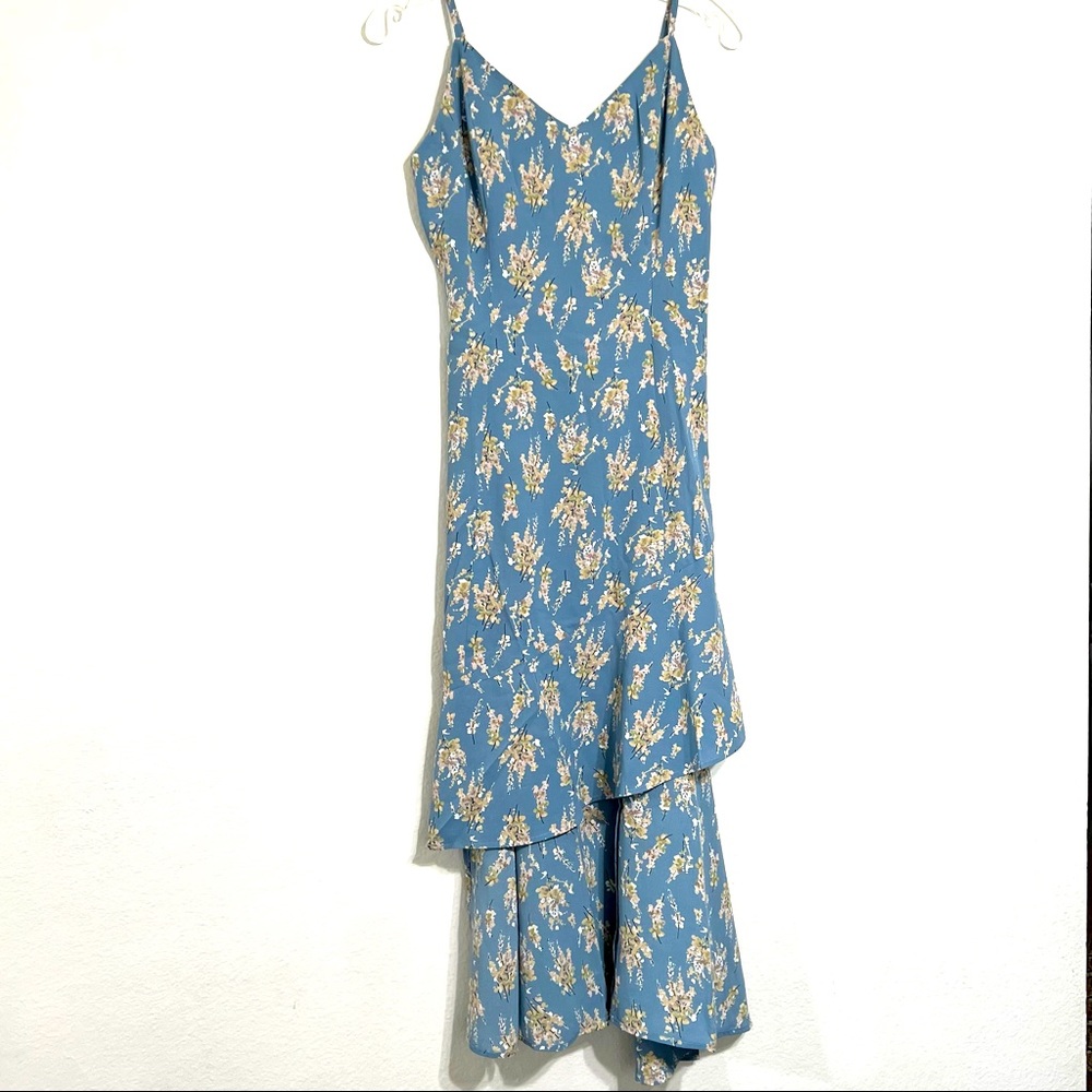 NWT Flap.a FLORAL LIGHT GRAY MAXI DRESS